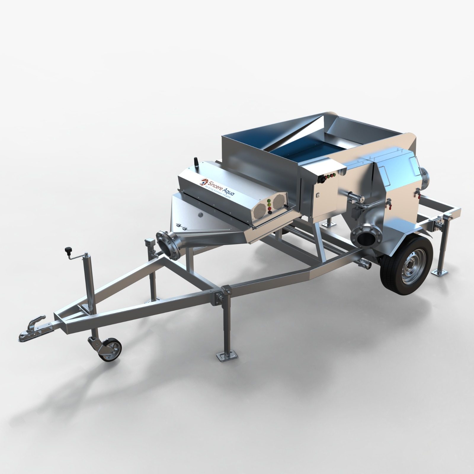 Sincere Aqua SC-series shrimp counter on trailer